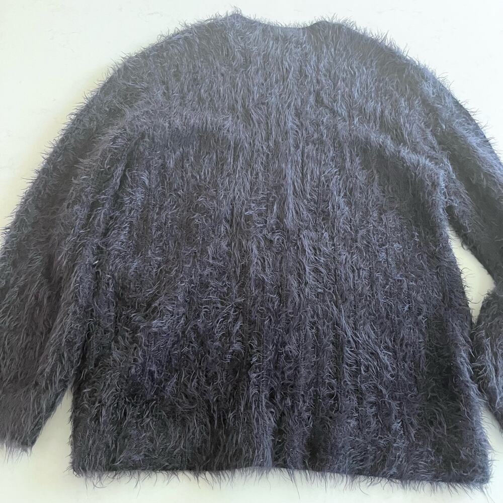 Zara girls navy fuzzy eyelash sweater size 11/12 - Picture 2 of 6